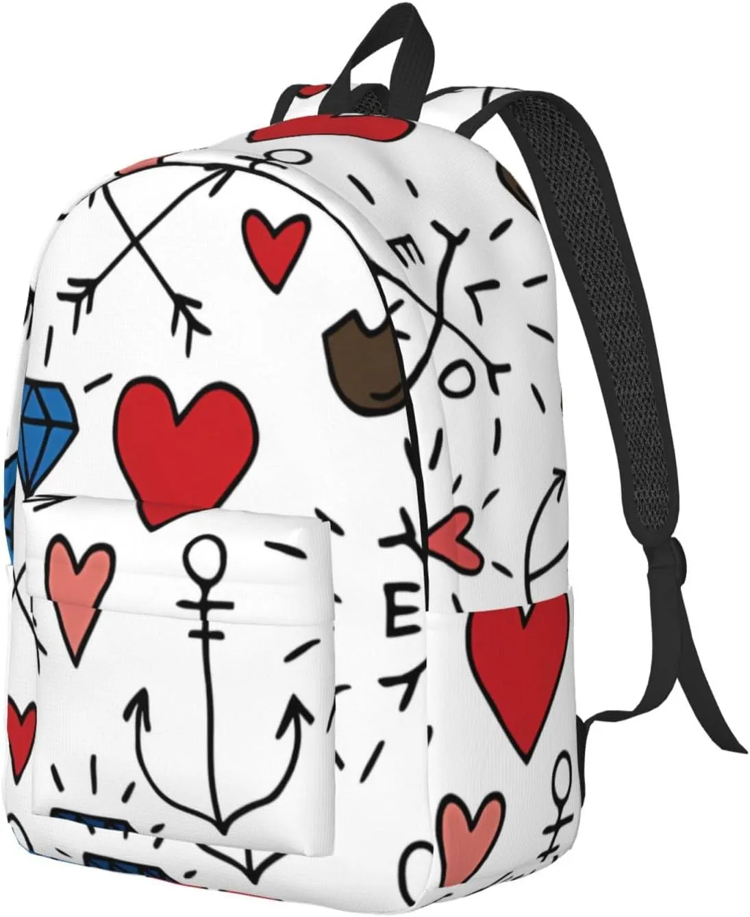 Canvas Casual Backpack Laptop Bag Suitable for Travel Office Outdoor Sports Men and Women Chaotic pattern
