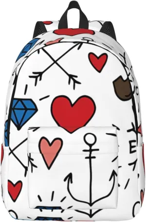 Canvas Casual Backpack Laptop Bag Suitable for Travel Office Outdoor Sports Men and Women Chaotic pattern