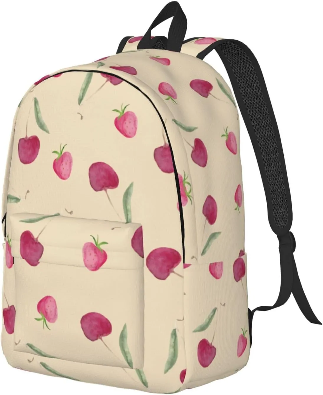 Canvas Casual Backpack Laptop Bag Suitable for Travel Office Outdoor Sports Men and Women Cherry