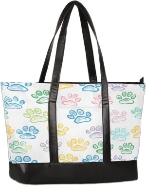 Canvas Laptop Tote Bag for Women Wood Blue Seaside 15.6 Inch Large Capacity Computer Bag