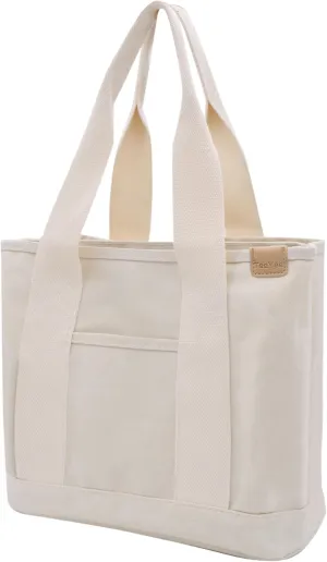 Canvas Tote Bag Casual Multi pockets Handbags Large Capacity Shopping Shoulder Bag with Pocket Bags Work Purses