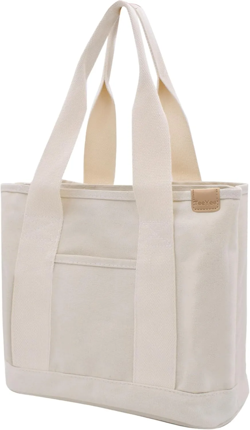 Canvas Tote Bag Casual Multi pockets Handbags Large Capacity Shopping Shoulder Bag with Pocket Bags Work Purses