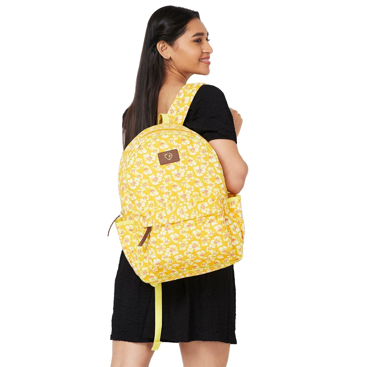 Caprese Blossom Large Yellow Laptop Backpack