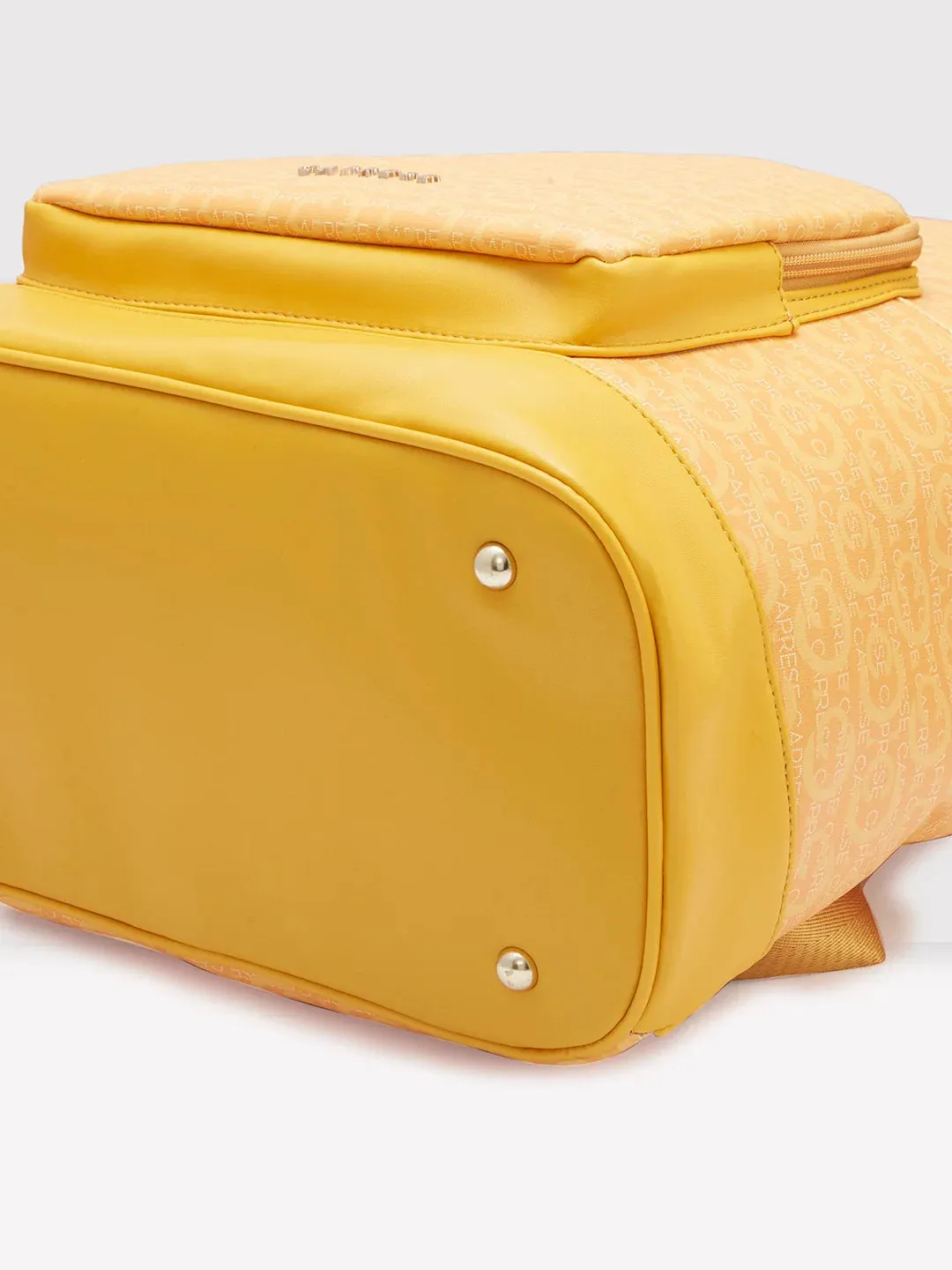 Caprese Cleo Large Yellow Laptop Backpack