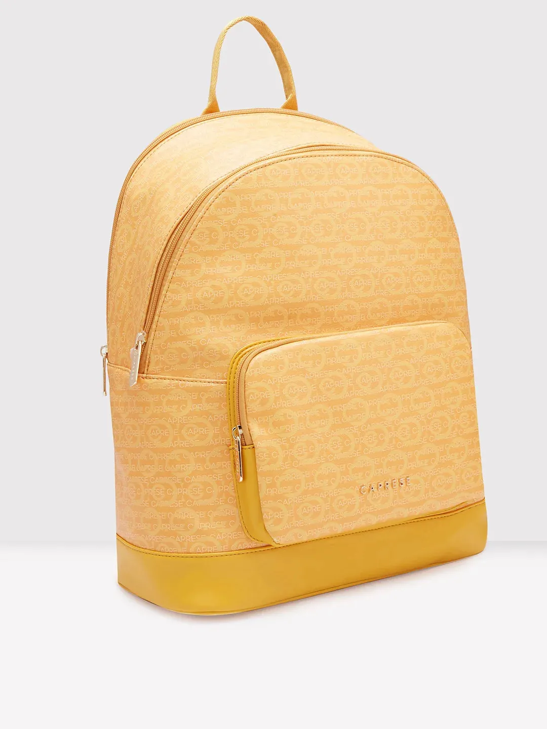 Caprese Cleo Large Yellow Laptop Backpack