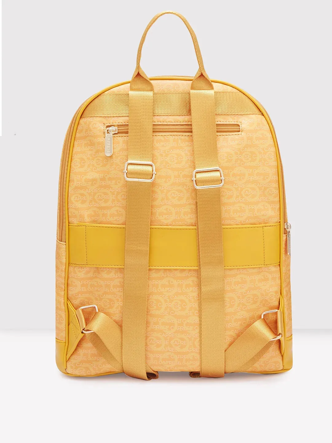 Caprese Cleo Large Yellow Laptop Backpack