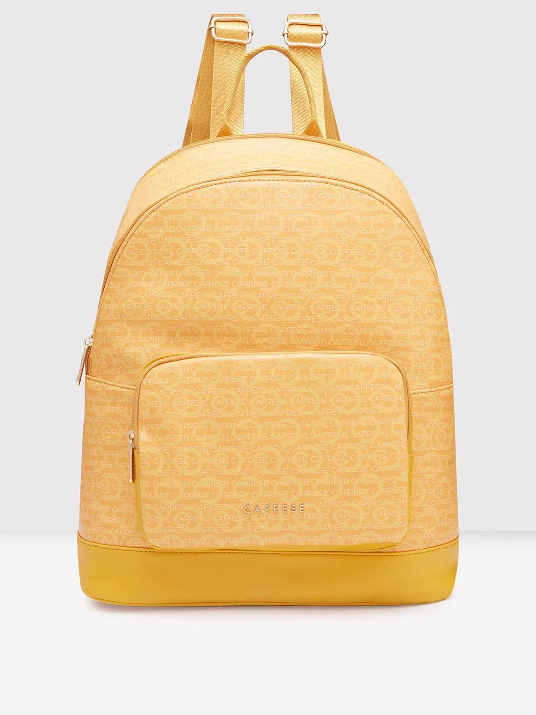 Caprese Cleo Large Yellow Laptop Backpack