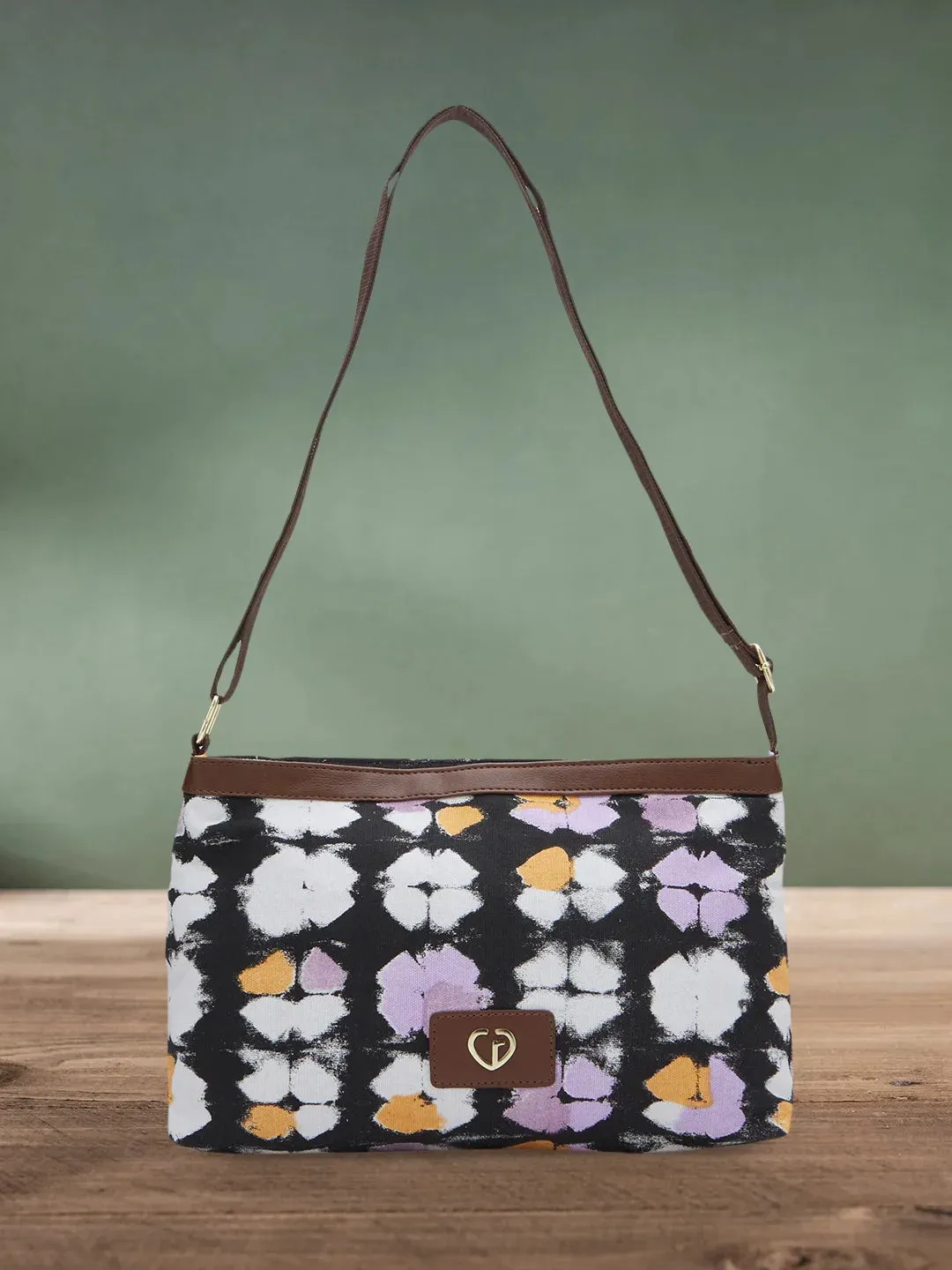 Caprese Enora Large Black Sling Bag