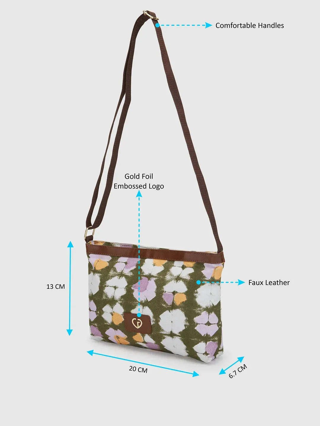 Caprese Enora Large Black Sling Bag