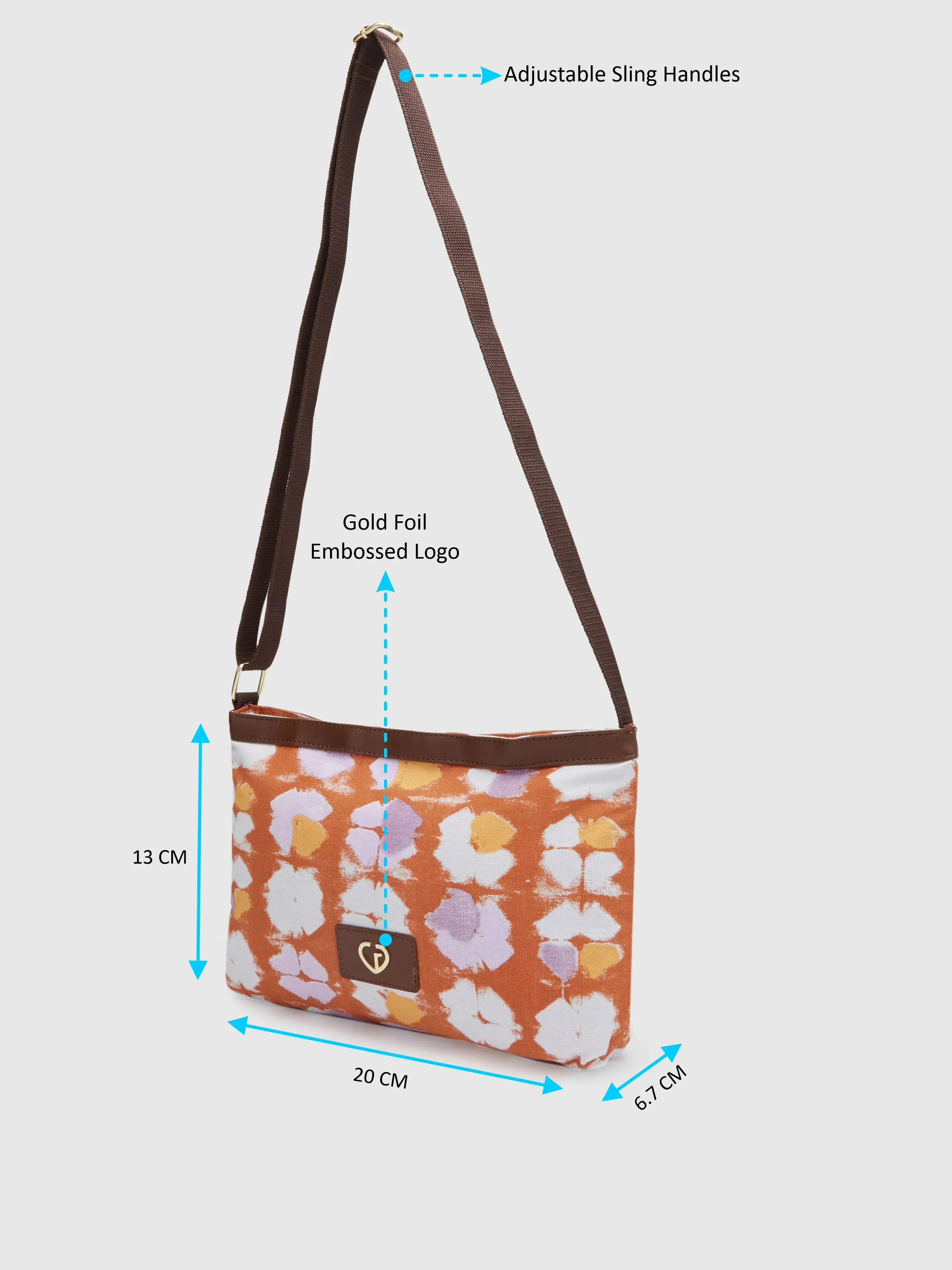 Caprese Enora Large Black Sling Bag