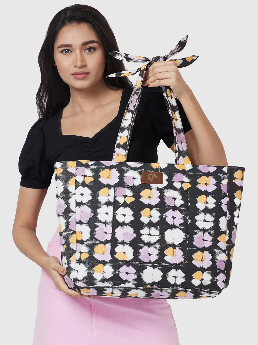 Caprese Enora Large Black Tote Bag