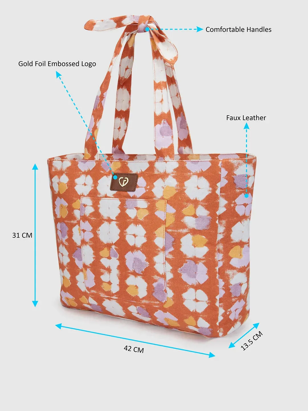 Caprese Enora Large Rust Tote Bag
