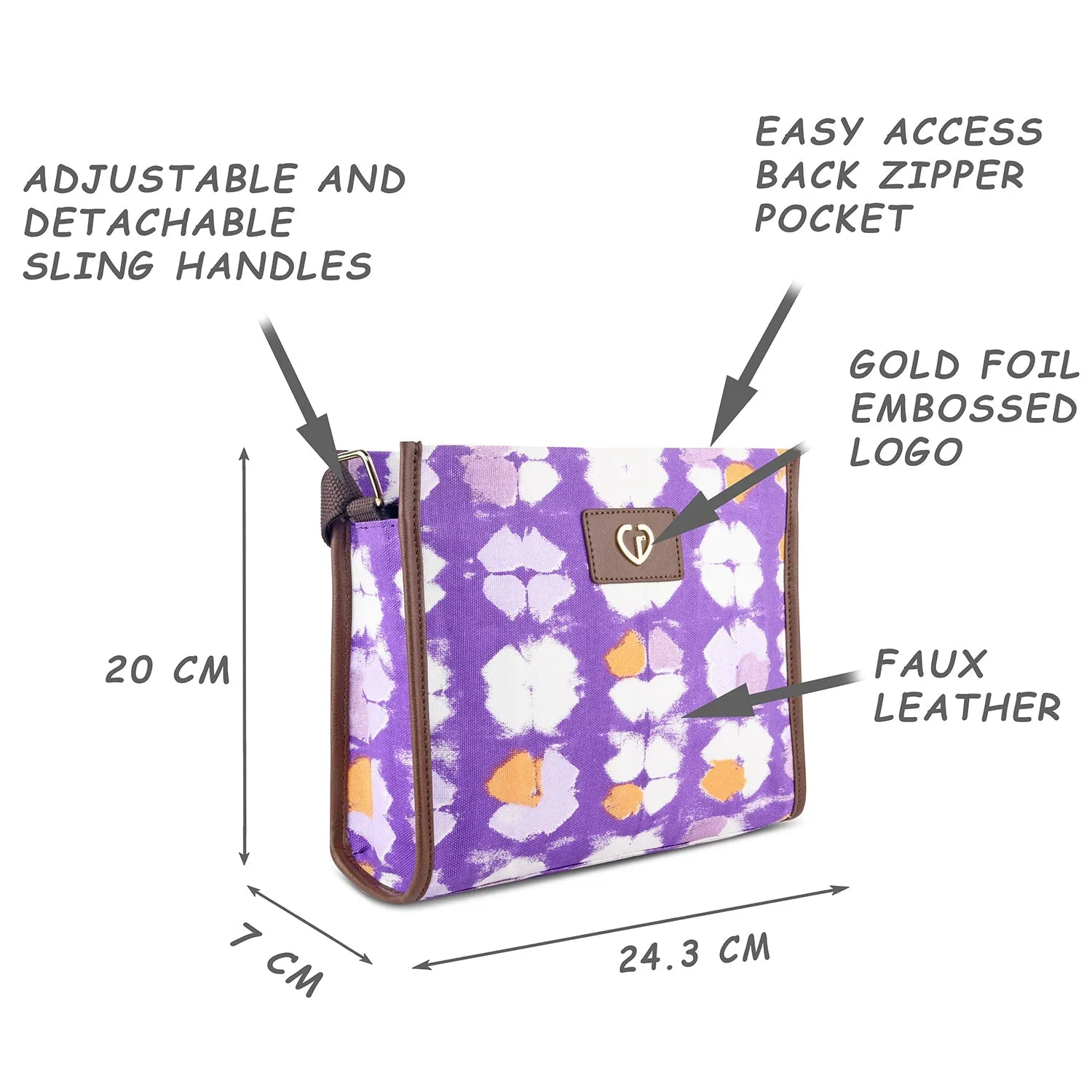 Caprese Enora Medium Purple Sling Bag