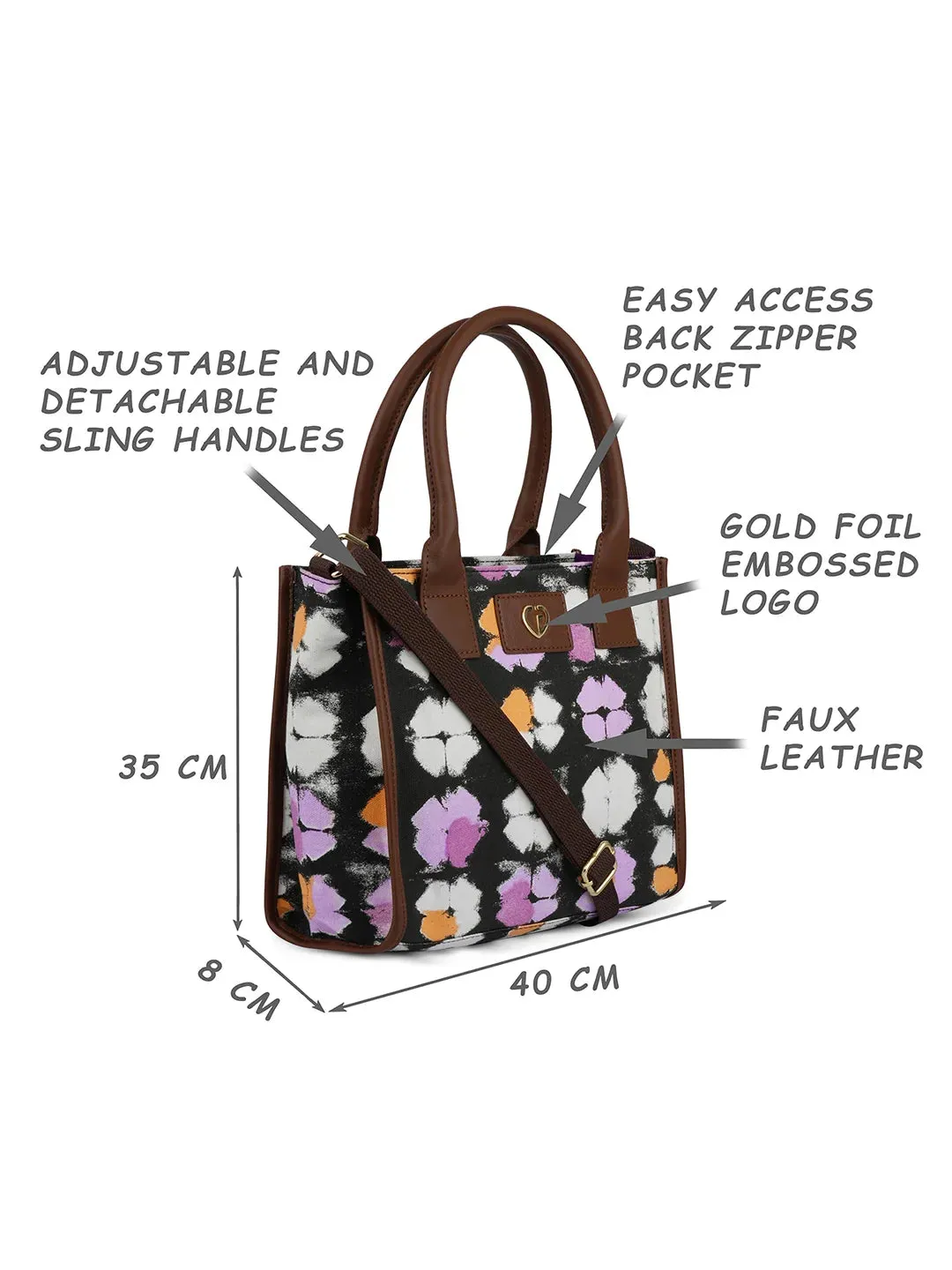 Caprese Enora Small Black Tote Bag