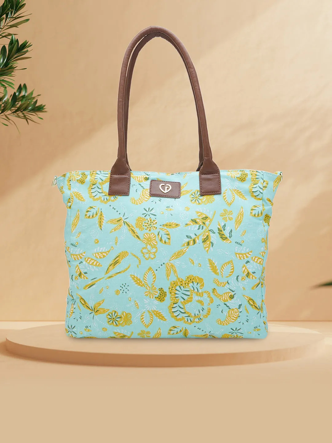 Caprese Hazel Large Aqua Tote Bag