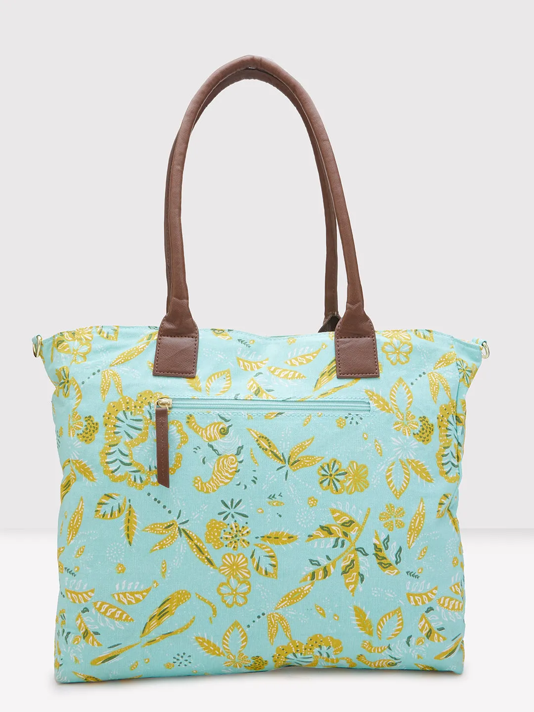 Caprese Hazel Large Aqua Tote Bag