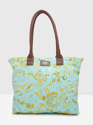 Caprese Hazel Large Aqua Tote Bag