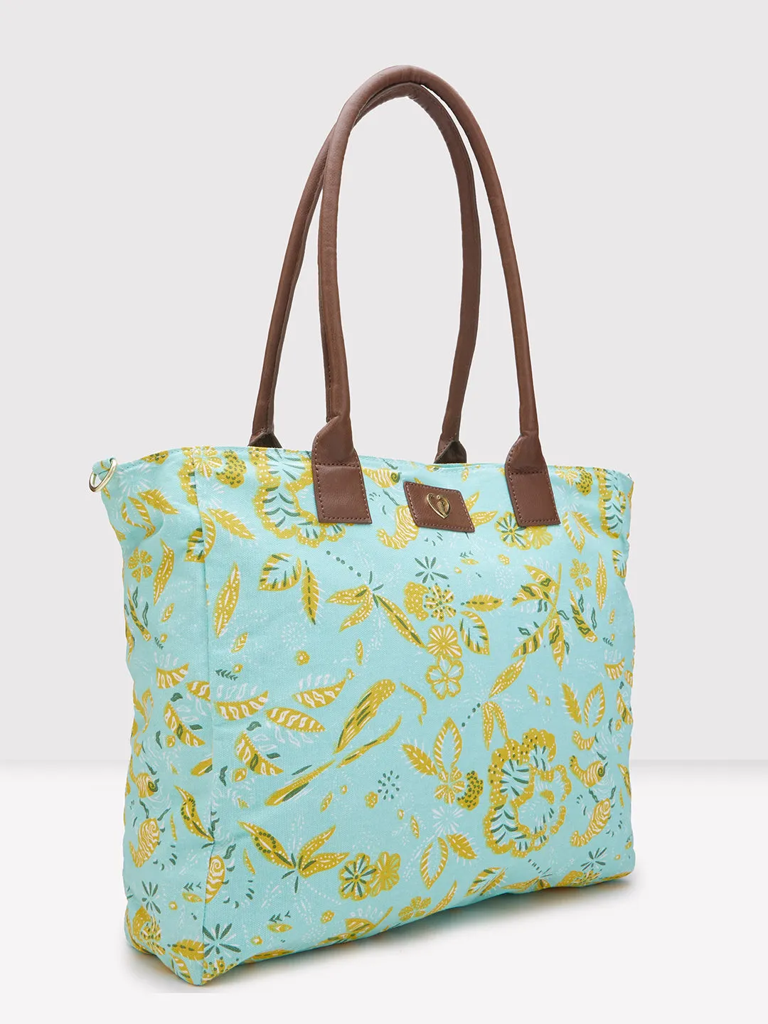 Caprese Hazel Large Aqua Tote Bag
