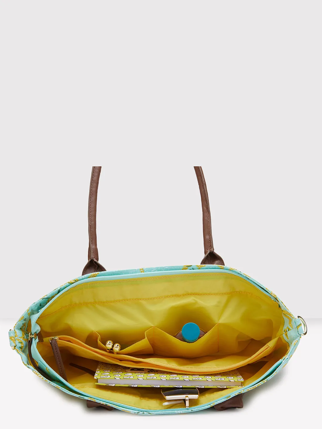 Caprese Hazel Large Aqua Tote Bag