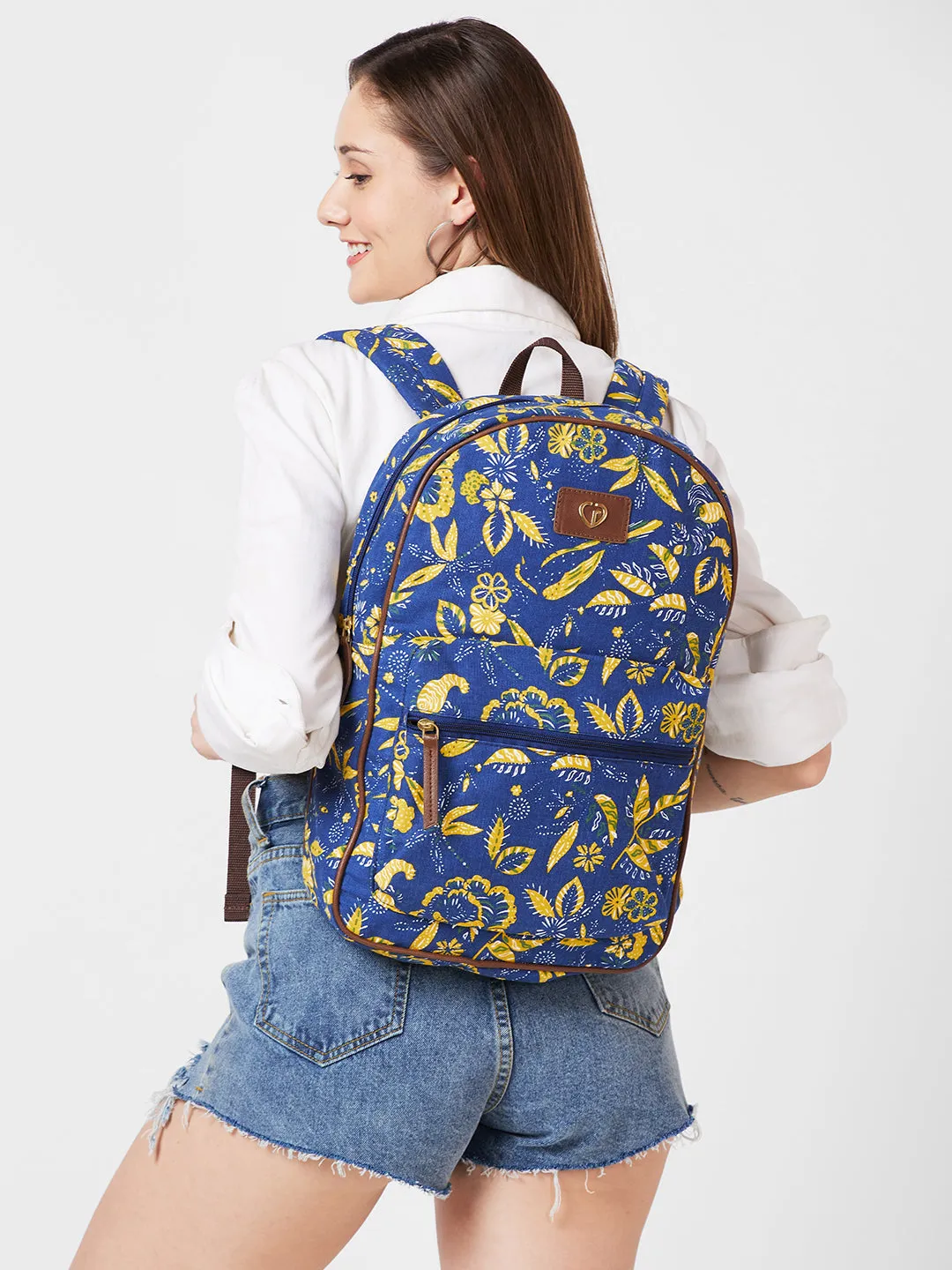 Caprese Hazel Large Blue Laptop Backpack