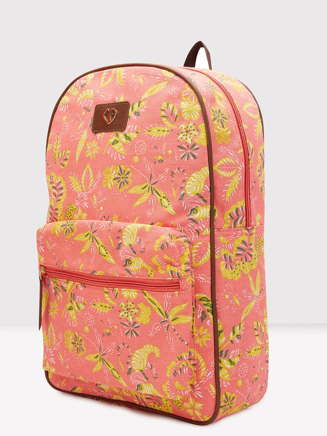 Caprese Hazel Large Coral Laptop Backpack