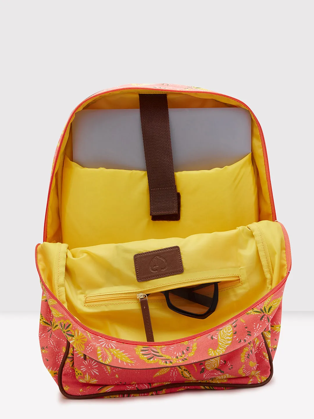Caprese Hazel Large Coral Laptop Backpack
