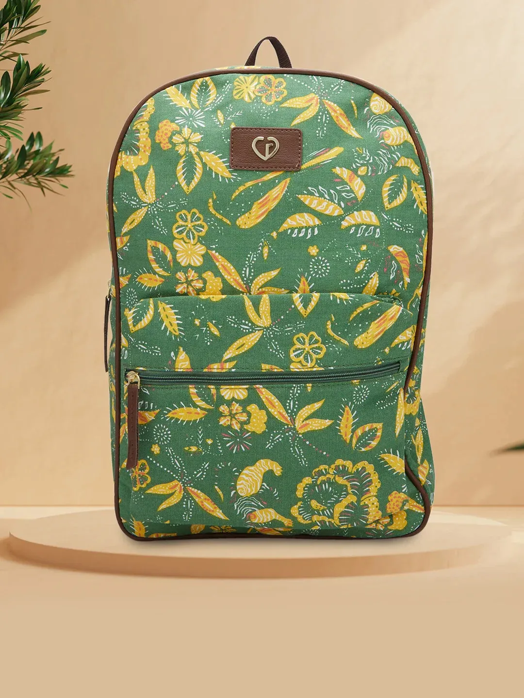 Caprese Hazel Large Olive Laptop Backpack