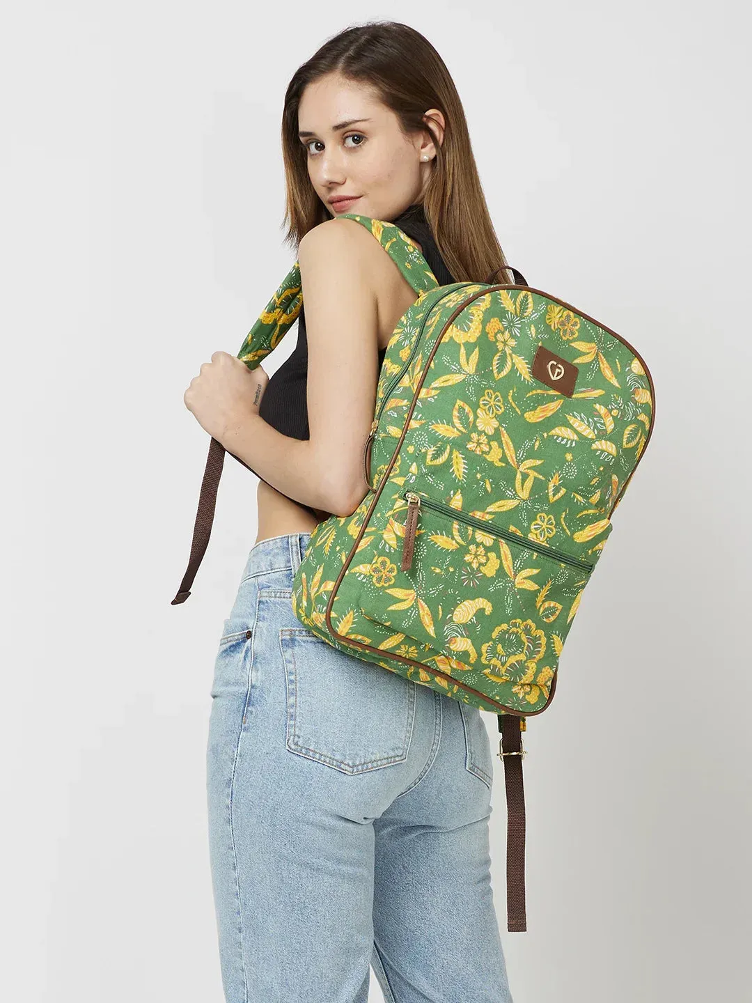 Caprese Hazel Large Olive Laptop Backpack