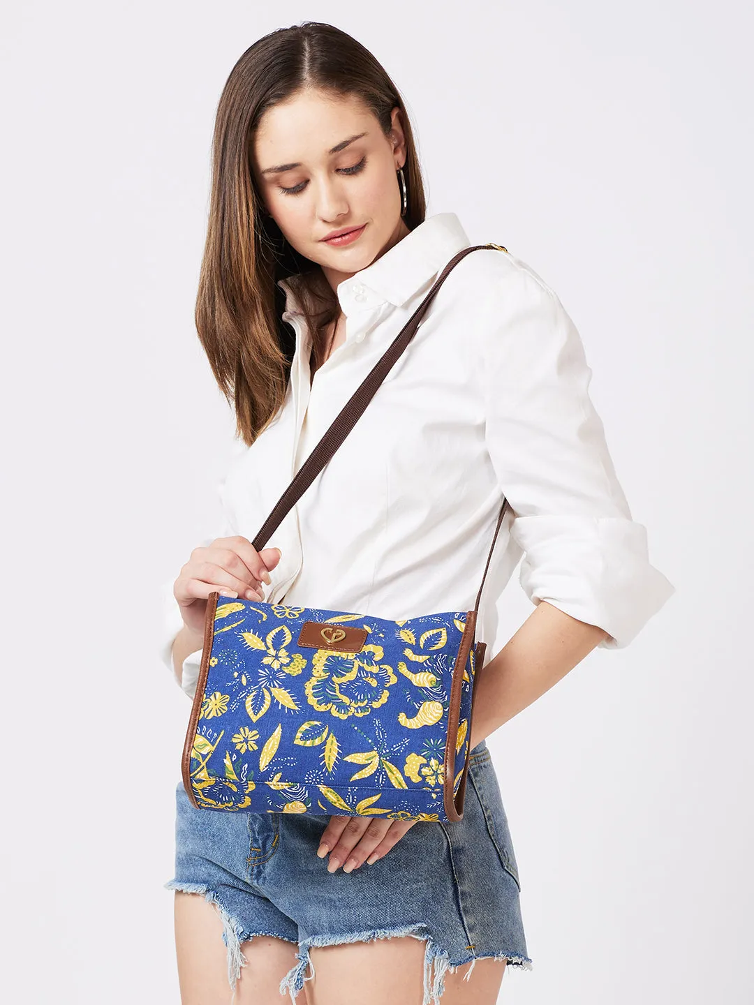 Caprese Hazel Medium Blue Sling Bag