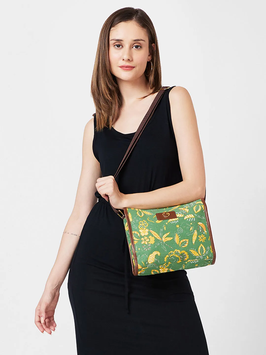 Caprese Hazel Medium Olive Sling Bag