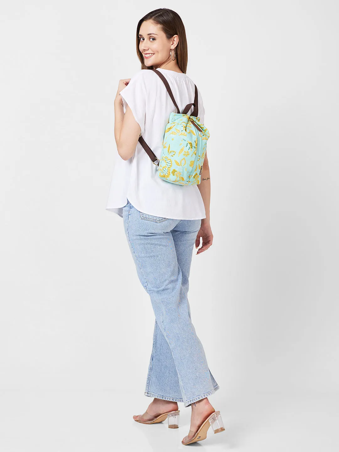 Caprese Hazel Small Aqua Backpack