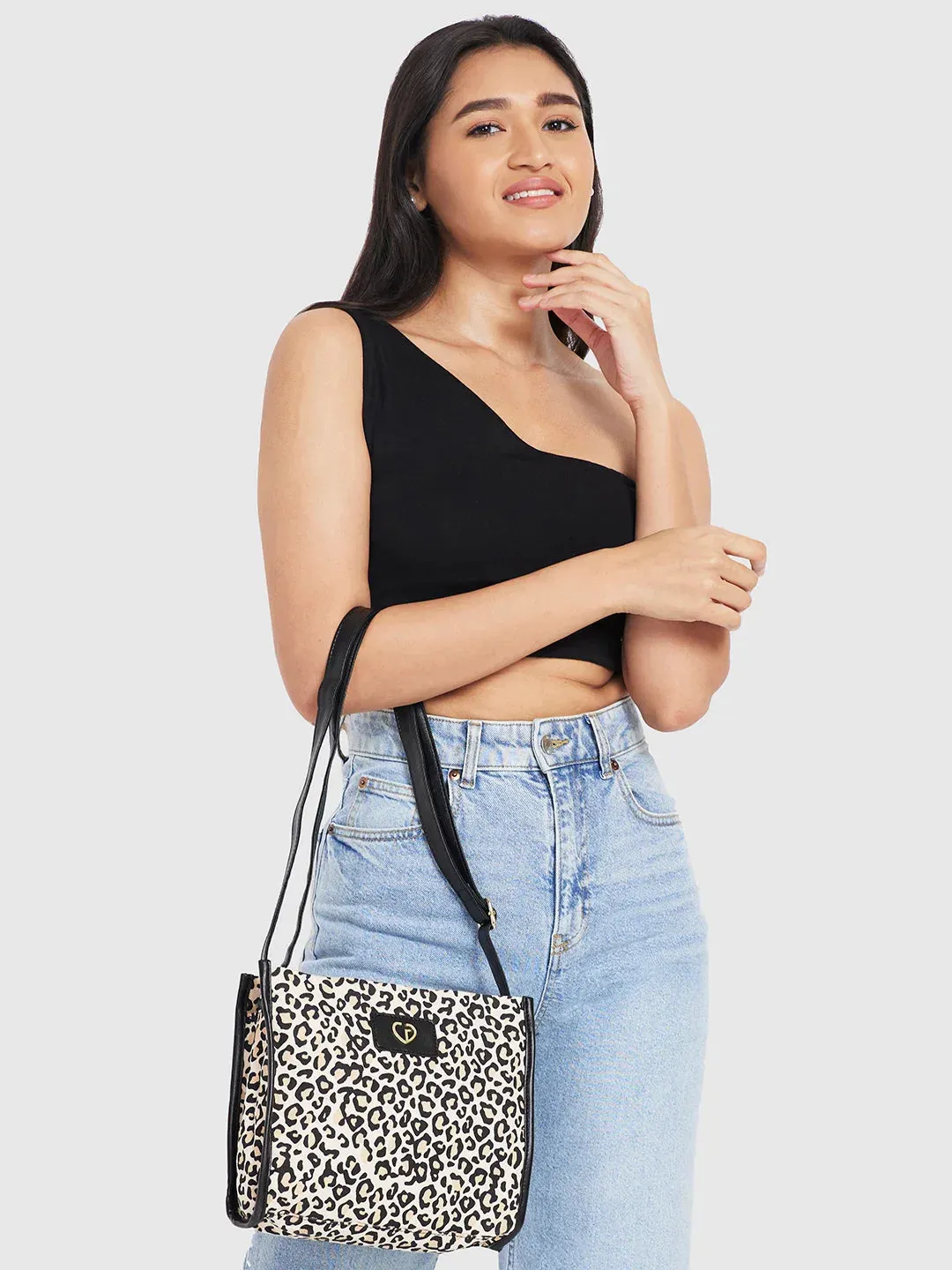 Caprese Karel Medium Beige Sling Bag