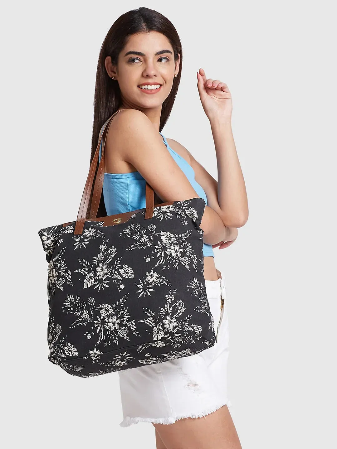 Caprese Kendall Large Black Tote Laptop Bag
