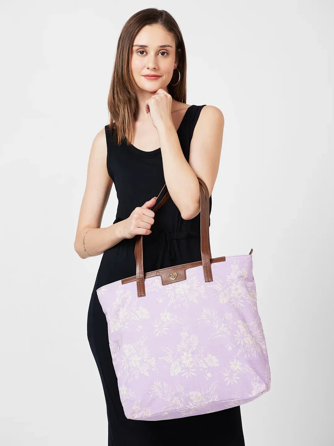 Caprese Kendall Large Lilac Laptop Tote Bag
