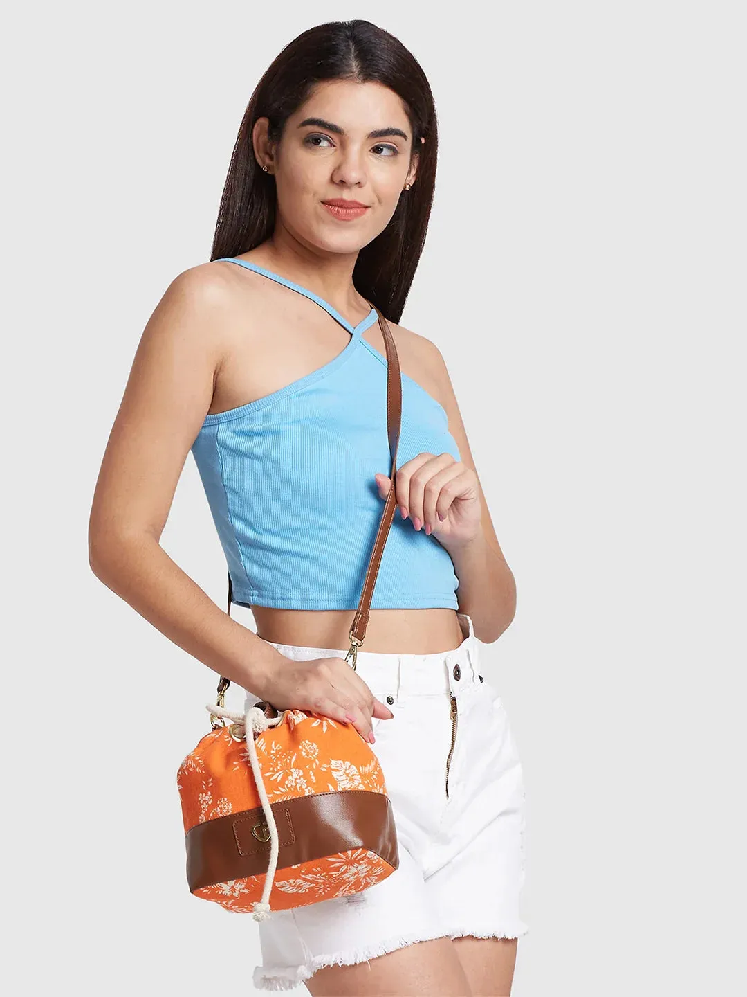 Caprese Kendall Large Orange Sling Bag