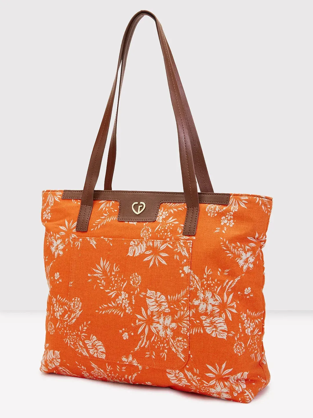 Caprese Kendall Large Orange Tote Bag