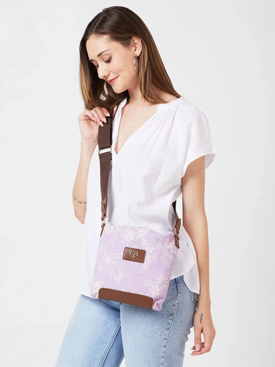 Caprese Kendall Medium Lilac Sling Bag