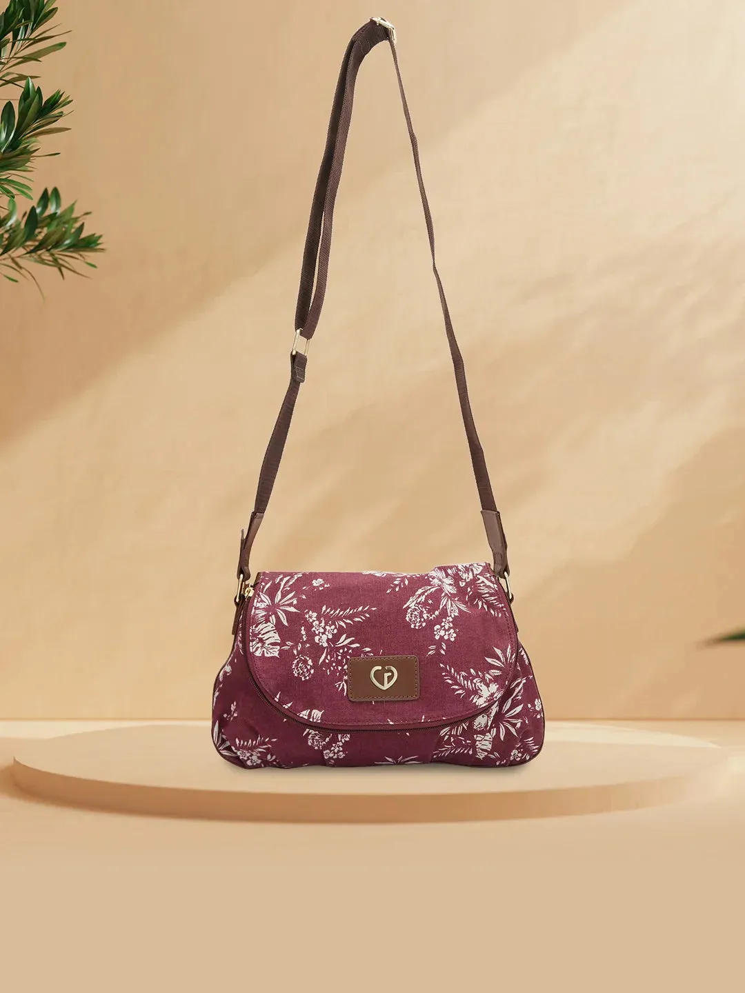 Caprese Kendall Small Maroon Sling Bag