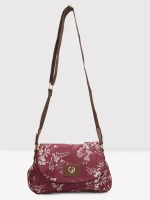 Caprese Kendall Small Maroon Sling Bag