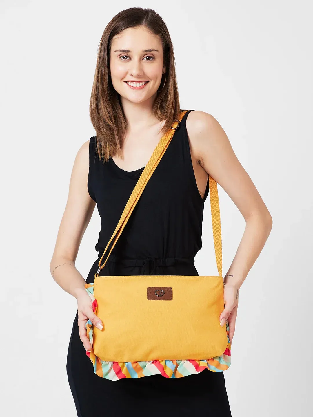 Caprese Oakley Medium Marigold Sling Bag