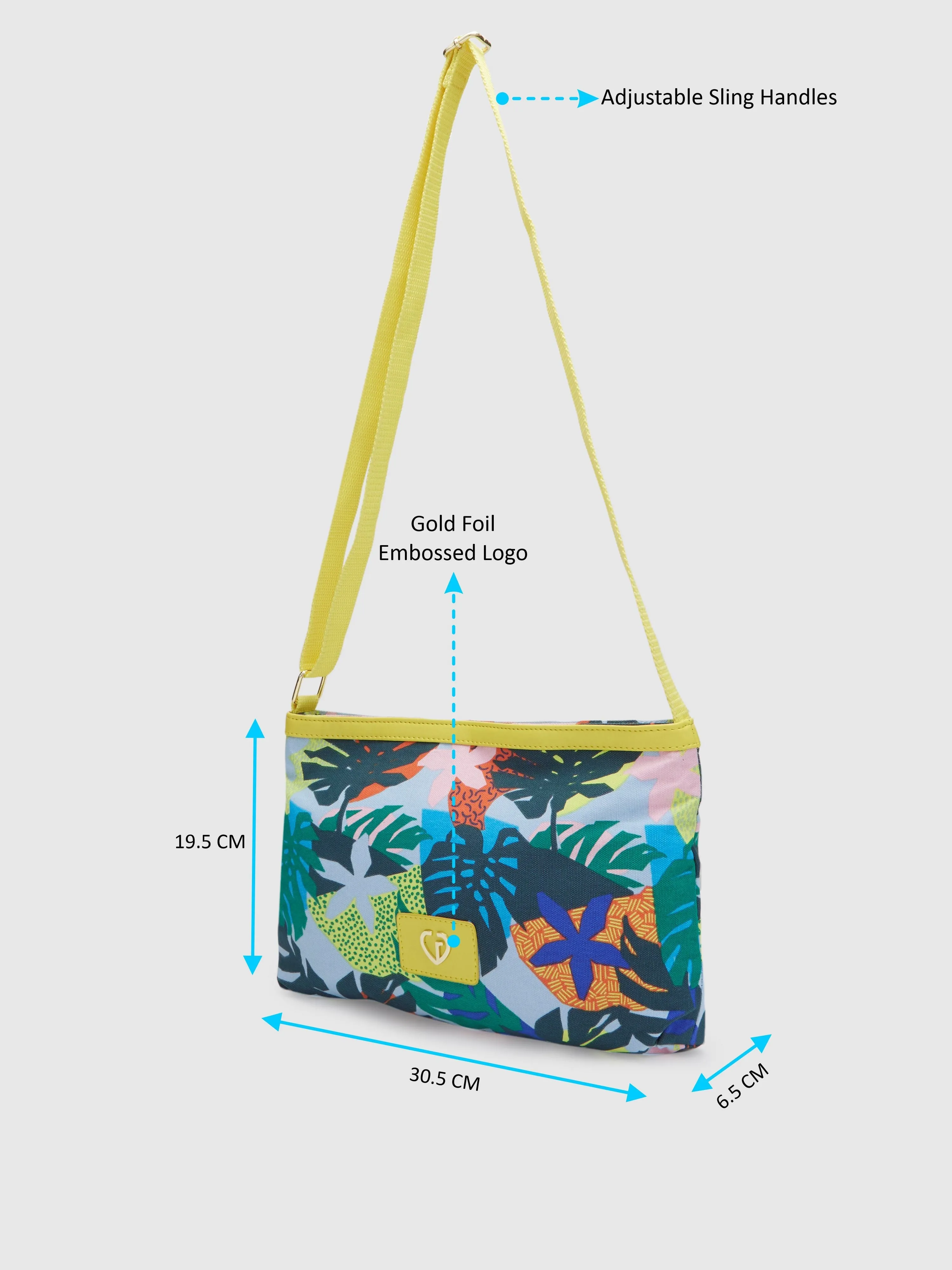 Caprese Octavia Large Blue Grey Sling Bag