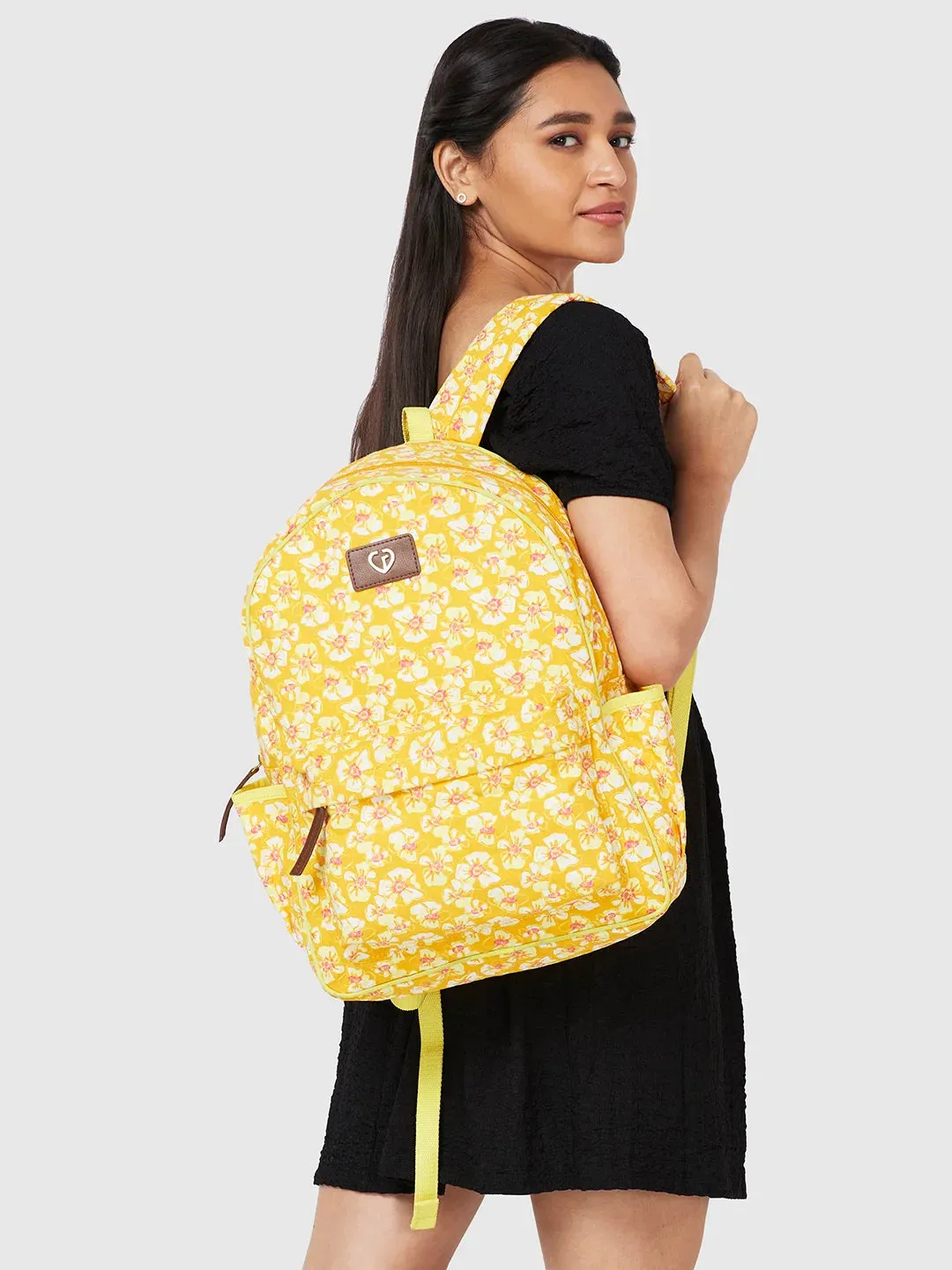 Caprese Shay Large Amber Yellow Laptop Backpack