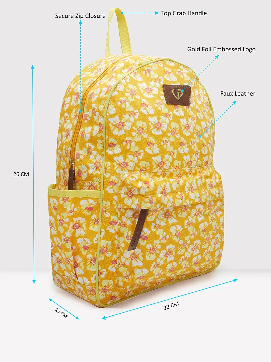 Caprese Shay Large Amber Yellow Laptop Backpack