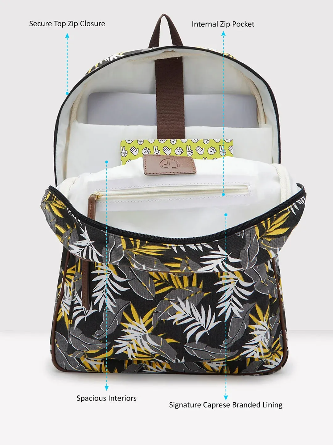 Caprese Shay Large Black Laptop Backpack