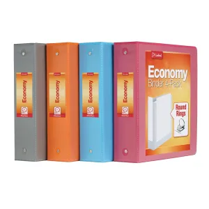 Cardinal 3 Ring Binders, Binders for School and Office, Durable 2 Inch, Round Rings, Holds 475 Sheets, ClearVue Presentation View, Non-Stick, Assorted Autumn Colors, 4 Pack (1002481)