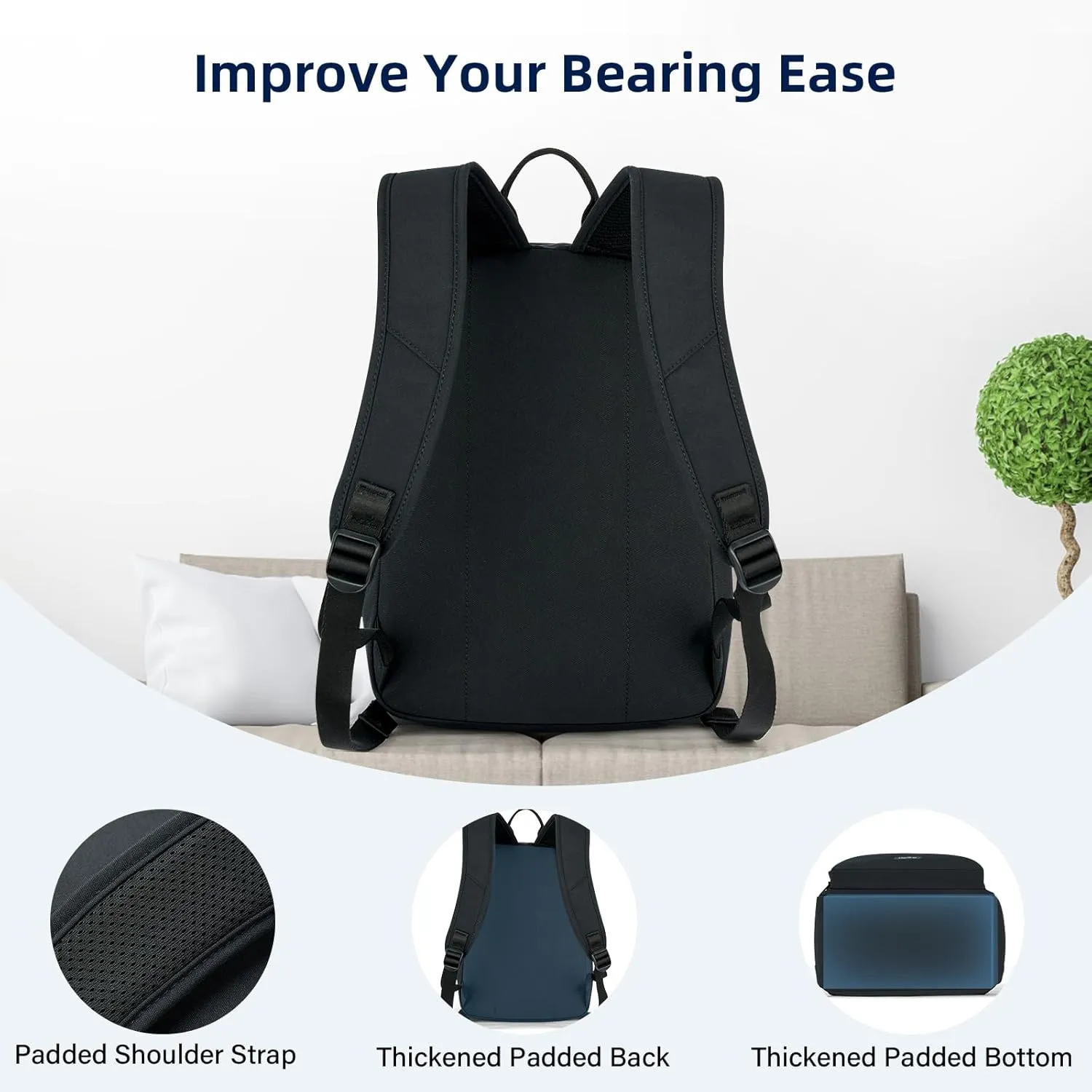 Carry On Travel Backpack For Men Women, 13 Inch Small Mini Work Bag Personal Item Backpacks, Camping Back Pack Lightweight Hiking Daypack For Office Nurse Commuter (Black)