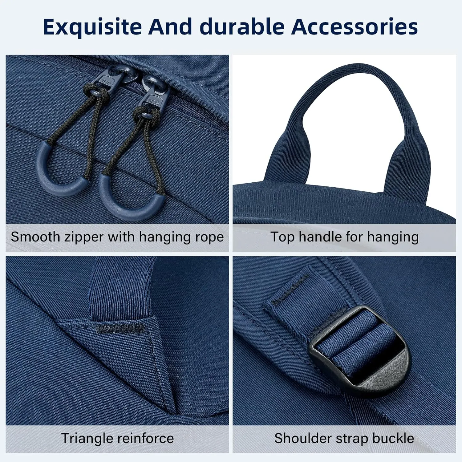 Carry On Travel Backpack For Men Women, 13 Inch Small Mini Work Bag Personal Item Backpacks, Camping Back Pack Lightweight Hiking Daypack For Office Nurse Commuter (Navy Blue)