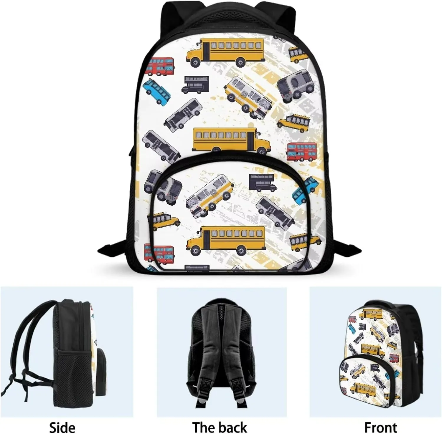 Cartoon Bus Kids Backpacks School Bag Casual Travel Daypack 12 inch Lightweight Children Backpack Bookbags for Teens Girls Back to School