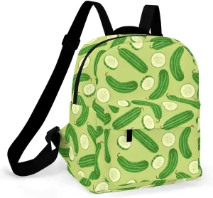 Cartoon Cucumber Pattern Backpack Shoulders Bag Sports Backpack for Party Business Travel