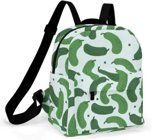 Cartoon Cucumber Pattern Backpacks Laptop Mini Backpacks for Women Travel Shoulder Bag Bookbag Rucksack Daypack 10 Inch